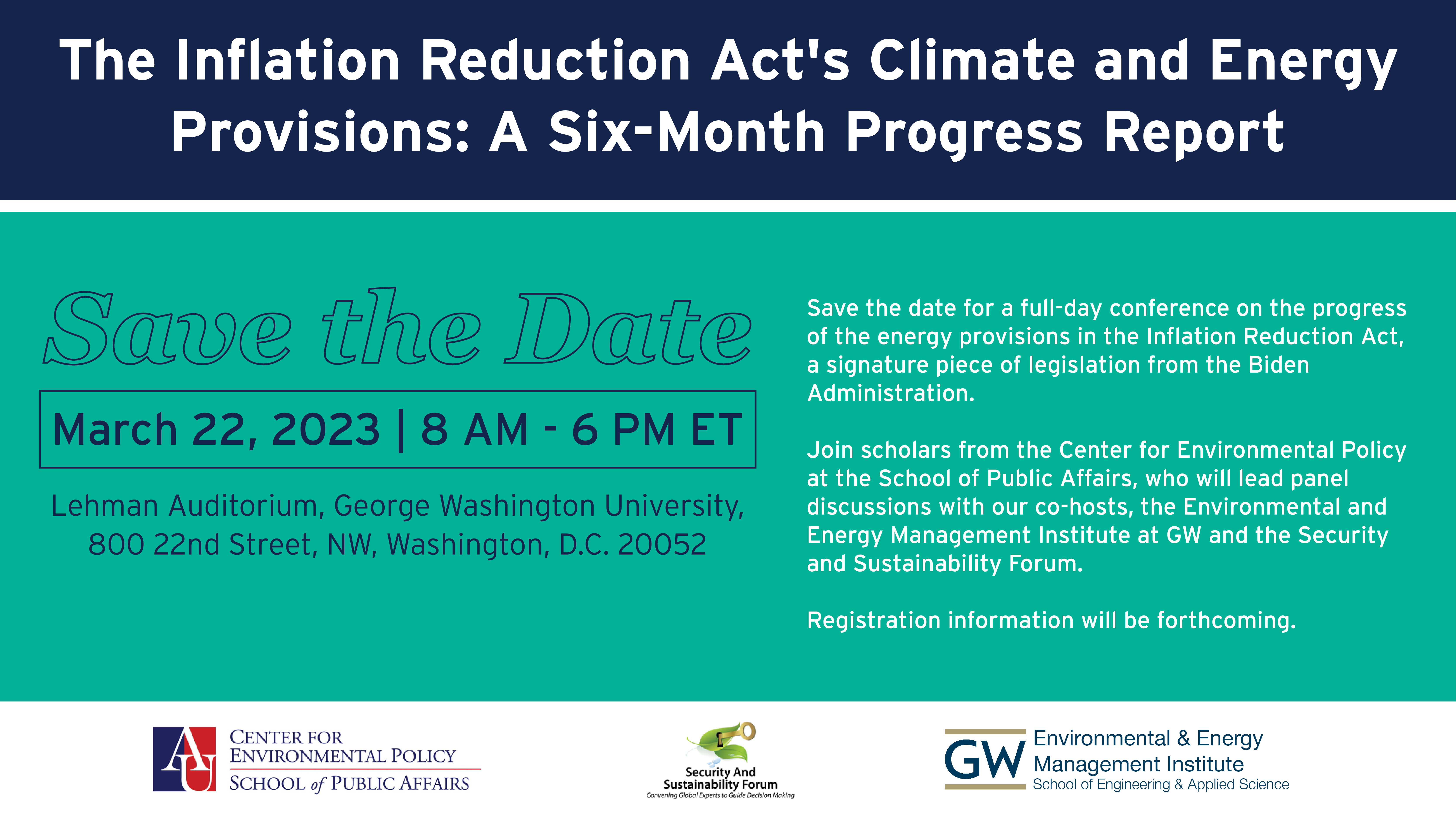 The Inflation Reduction Act's Climate and Energy Provisions: A Six-Month Progress Report Flyer