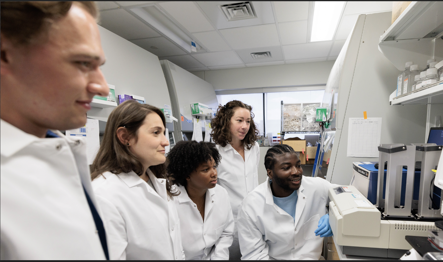 Student researchers in the lab