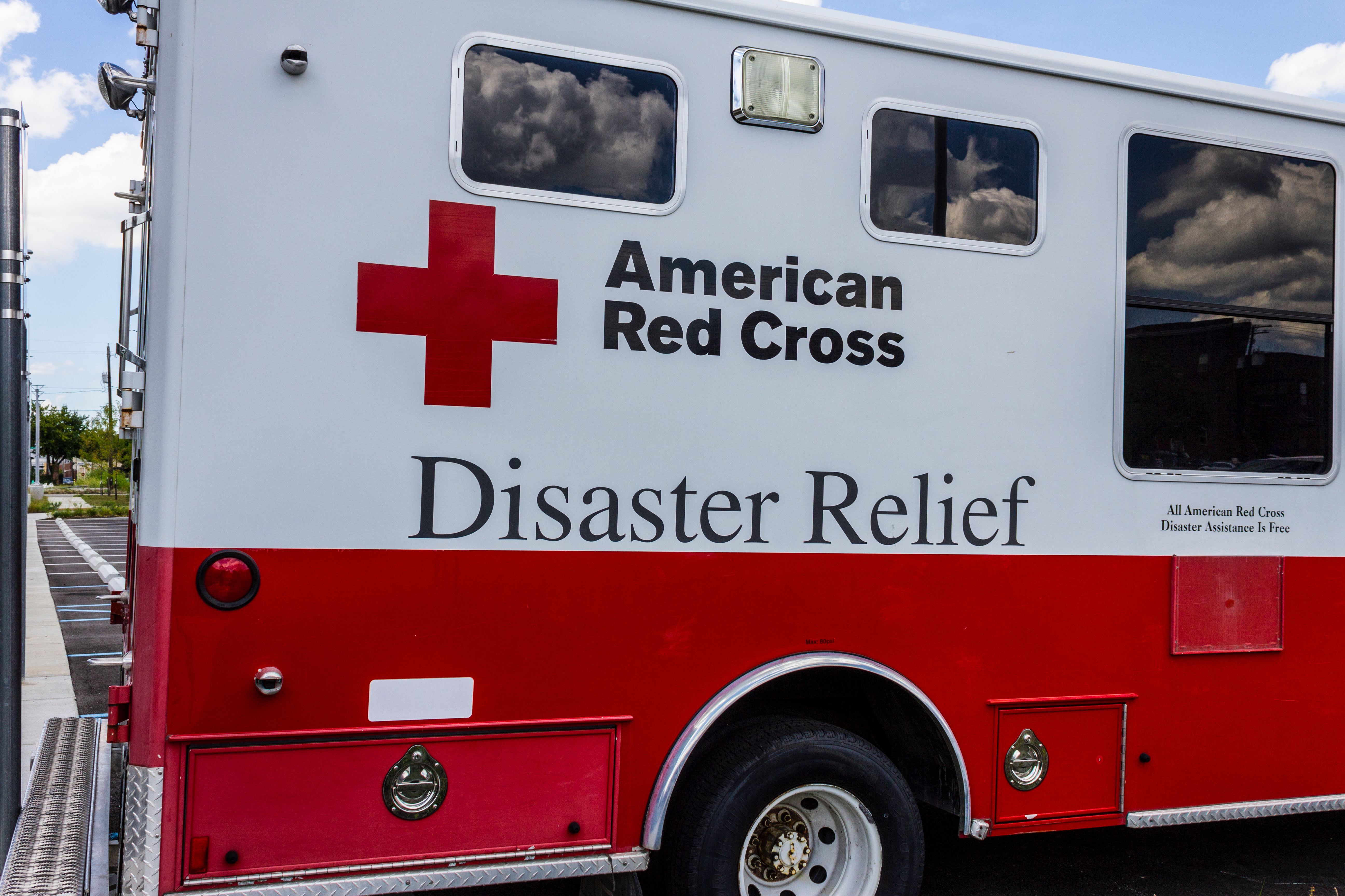 A Red Cross Disaster Relief vehicle