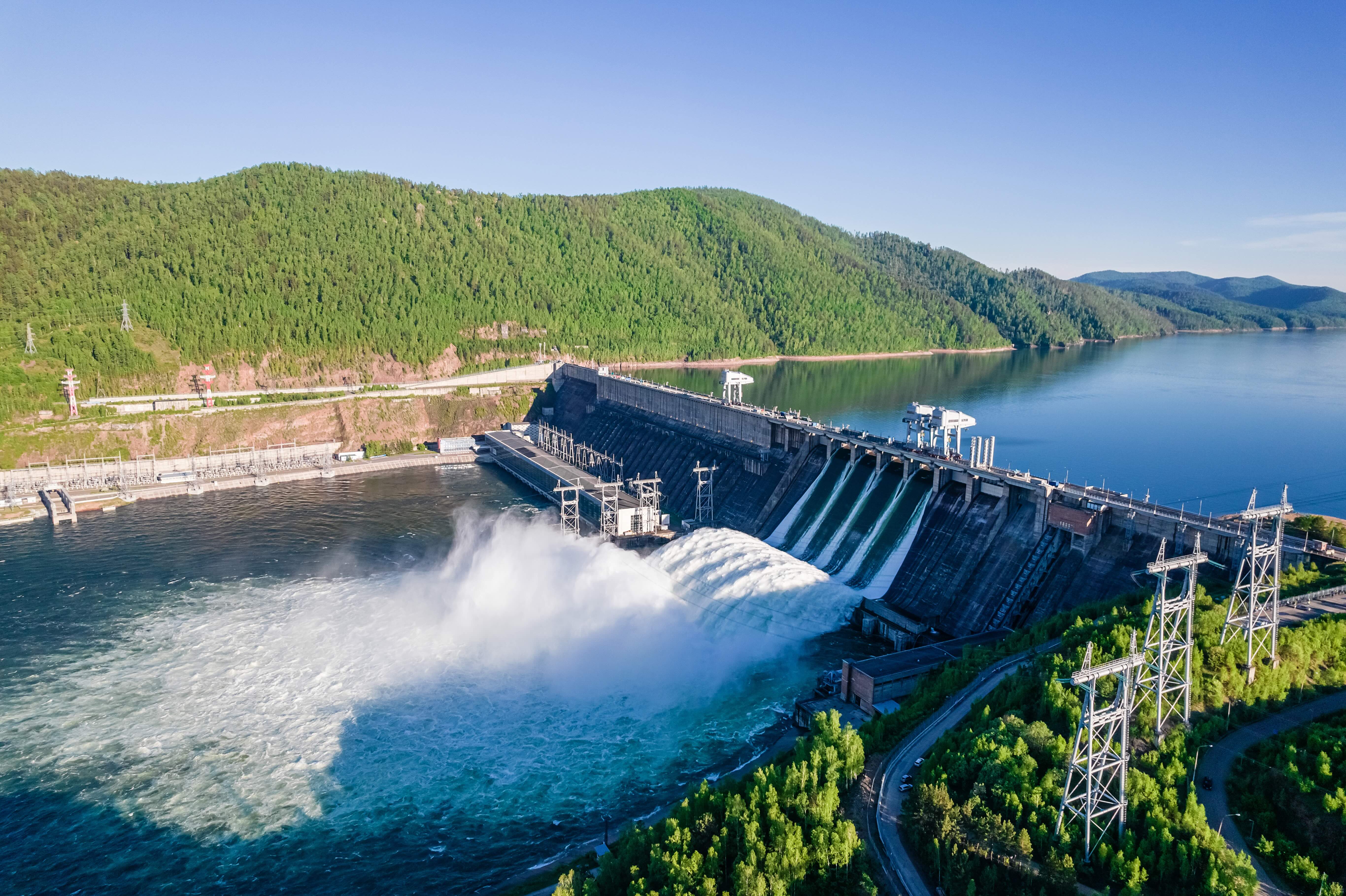 Hydroelectric dam on the river