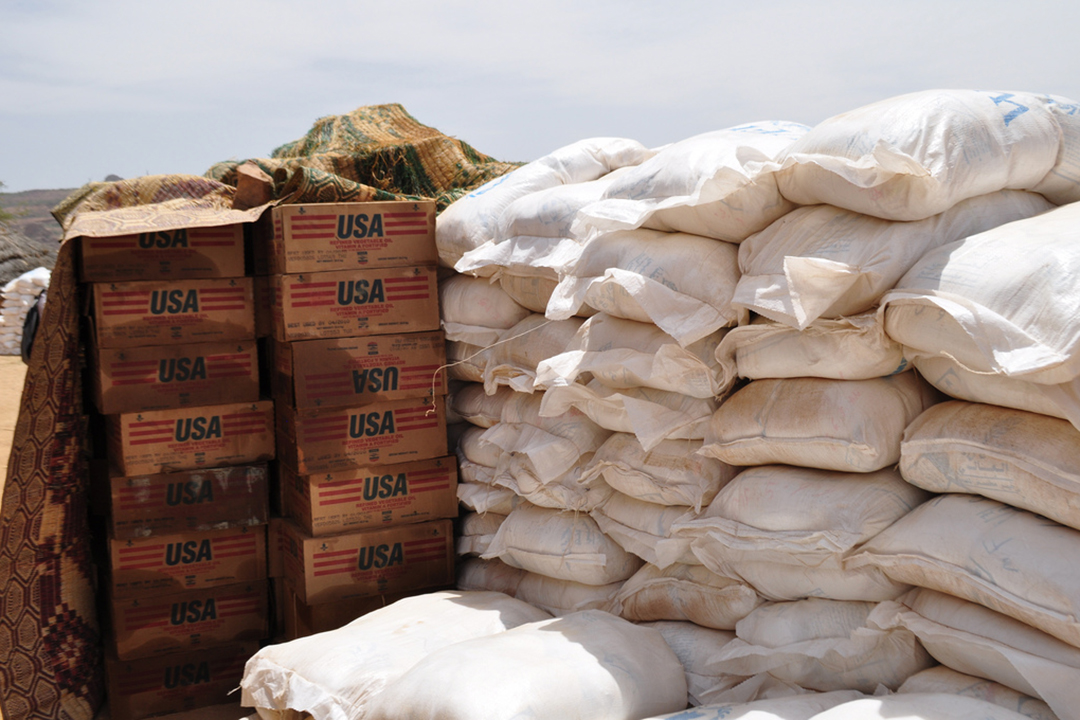 Food aid from USAID and the UN's World Food Program in Sudan. (Flickr)