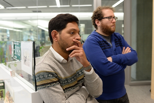 two students thinking