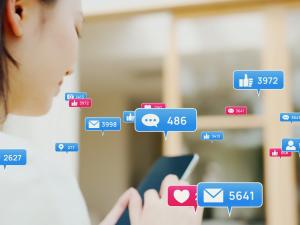 Stock image of likes and comments