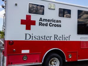 A Red Cross Disaster Relief vehicle