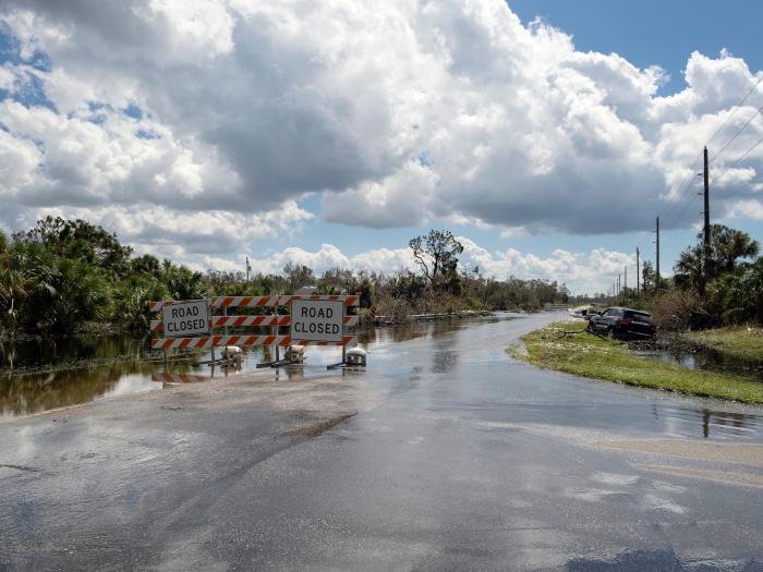 Stock photo of a road closed due to a disaster