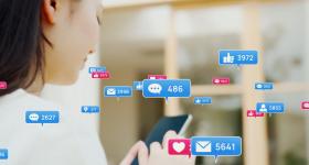 Stock image of likes and comments