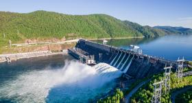 Hydroelectric dam on the river